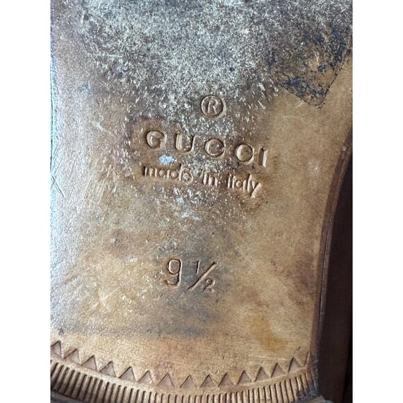 Gucci Men’s Brown Leather Loafers 9.5  Vintage Dress Shoes Classic Slip-On - Picture 13 of 13